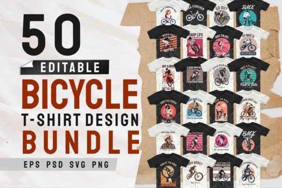 Bicycle T Shirt Design Bundle Slogans