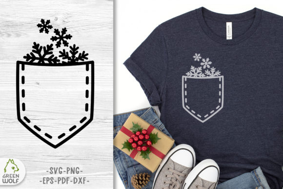 Christmas Pocket T Shirt Svg Design