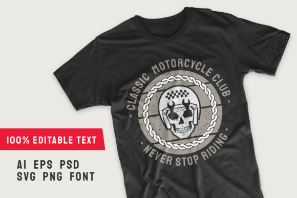 Classic Motorcycle Club T-shirt Template