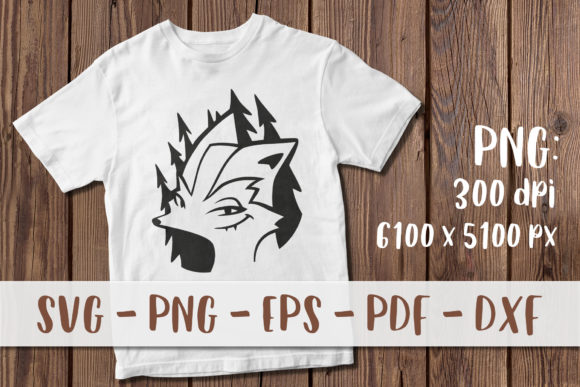Cute Fox Cartoon T-Shirt Print: Graphics & Print Templates