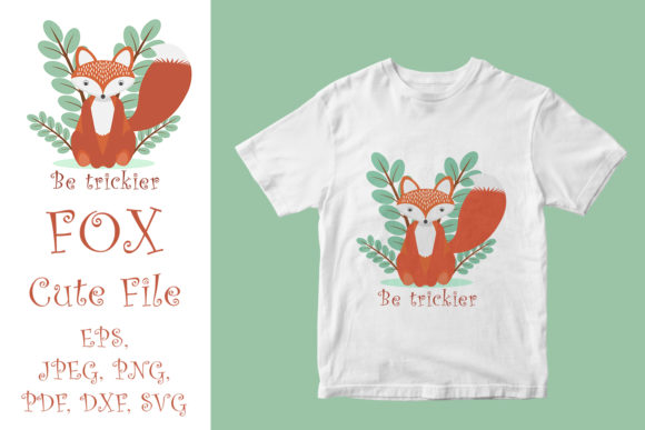 Design for T-shirt. Fox Cute – Graphics and Illustrations