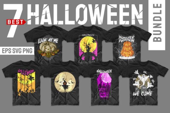 Halloween Horror T-Shirt Designs Bundle