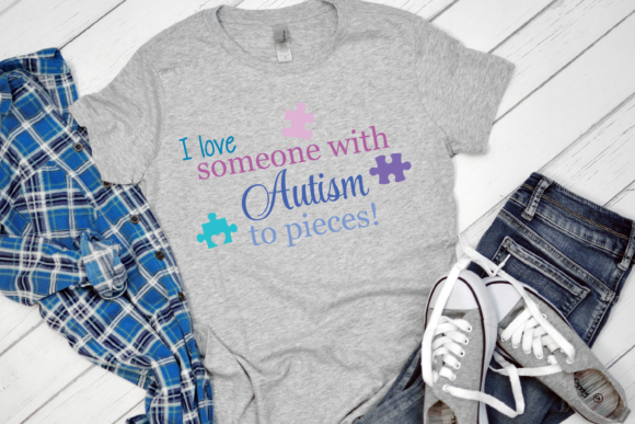 I Love Someone with Autism to Pieces SVG Graphics