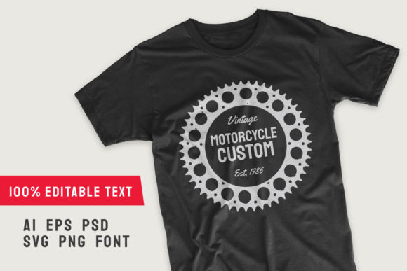 Motorcycle Custom T-shirt Designs Vector