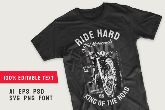 Ride Hard Vintage T-shirt Design Graphics