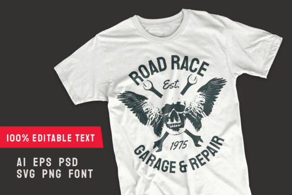 Road Race T-shirt Design Editable