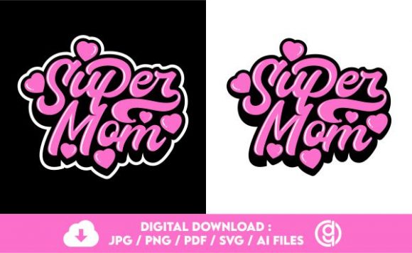 SUPER MOM TYPOGRAPHY T-SHIRT TEES
