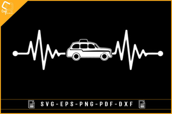 Taxi Driver Heartbeat T-shirt Design Svg: Graphics for Crafts