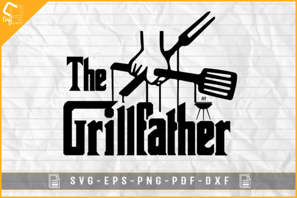 The Grillfather BBQ Funny T-Shirt Design